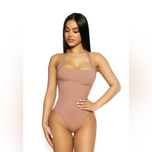 Naked Wardrobe The Snatched Halted Bodysuit Size M